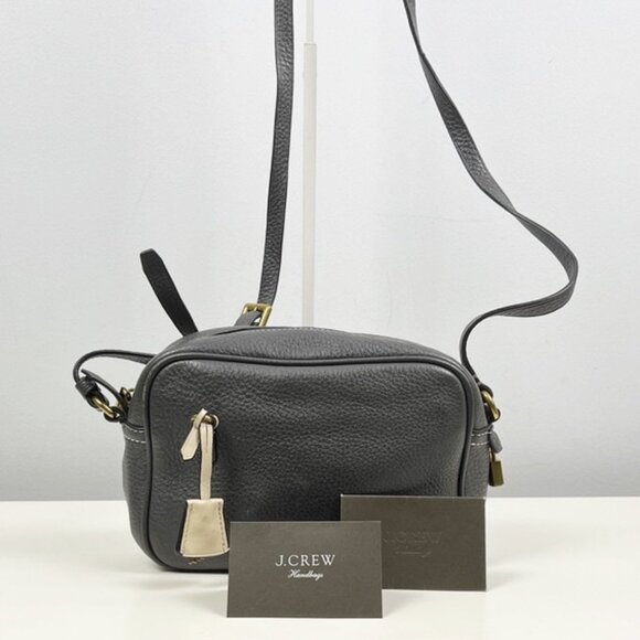NWT J. Crew Signet 100% Leather Textured Pebbled Lock & Key Crossbody Bag F5231 - Picture 1 of 16